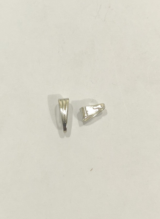 Excellentcrafts Metal Pinch Pendant Hooks for Necklace Jewellery Making (Small, Silver) - Image 4